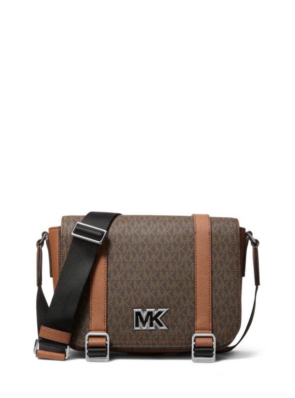 Panske Crossbody Kabelka Michael Kors Cooper Medium Logo Hnede - Tasky Michael Kors Lacne | EAURZ-7368